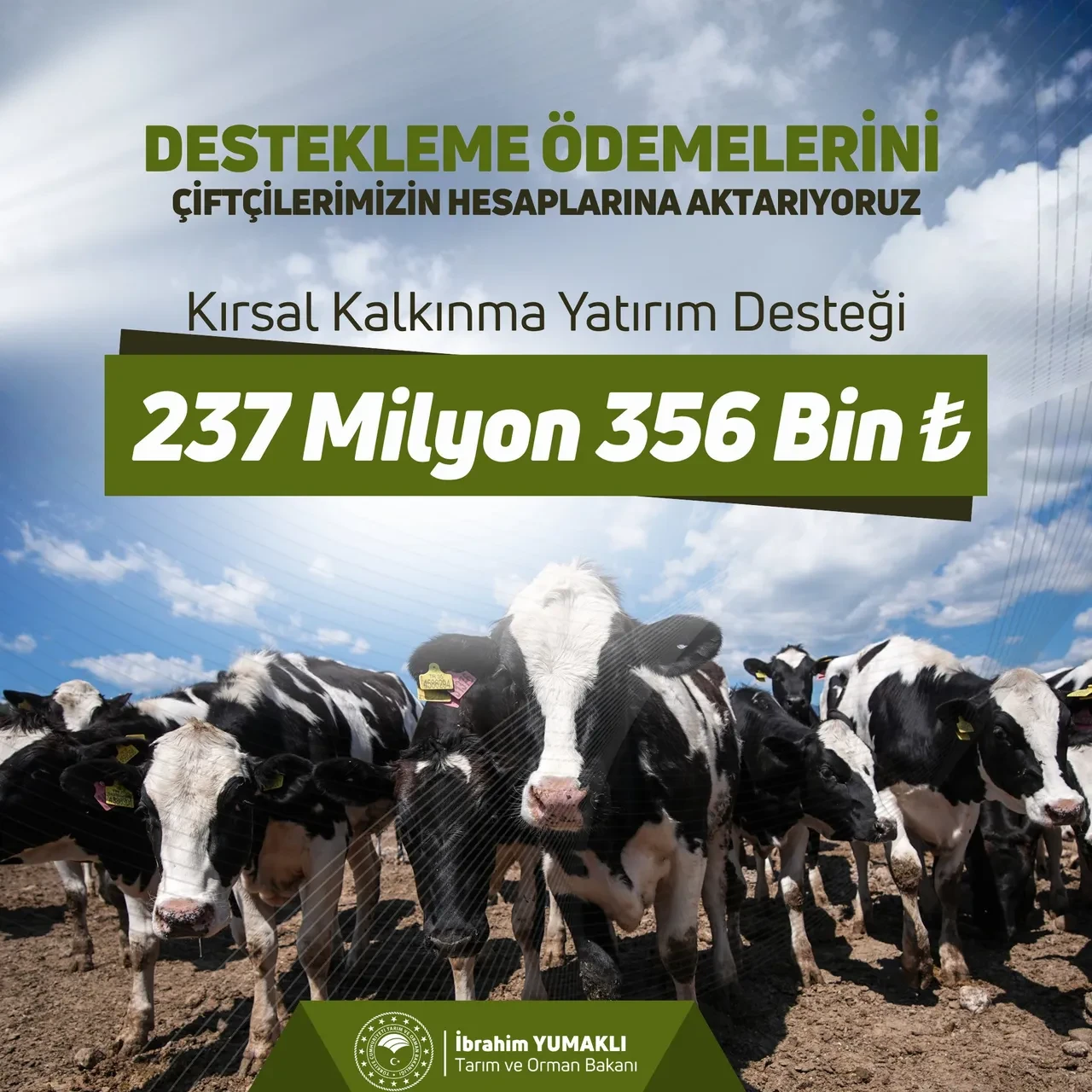 Bakan Yumaklı duyurdu: Paralar hesaba yatırıldı