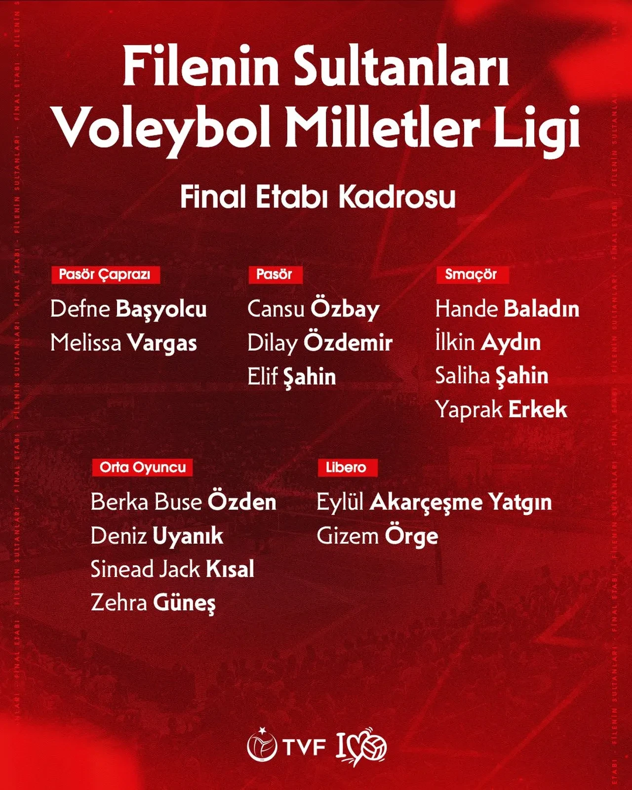 Filenin Sultanları'nın kadrosu açıklandı! Milletler Ligi'nde final etabı oynanacak