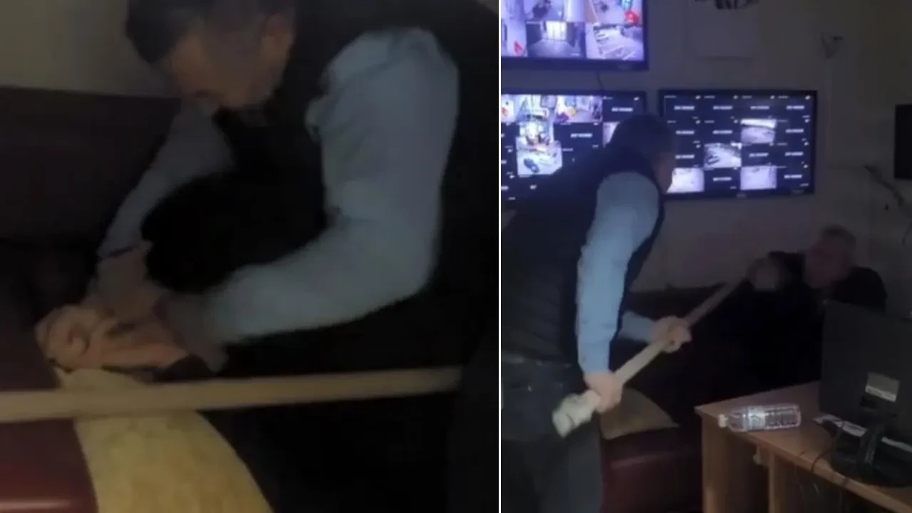 Hastanede şoke eden görüntüler! Eski hastane müdürünün sopalı 'şaka'sı kamerada 