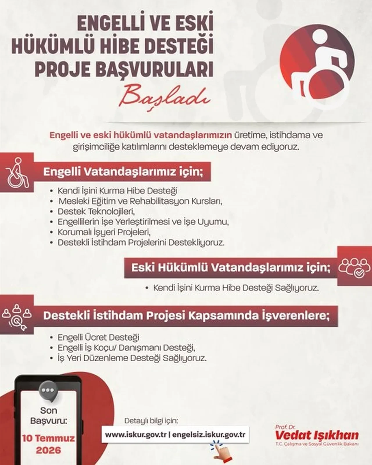 Bakan Işıkhan duyurdu! Hibe destek başvurularını başlatıyoruz
