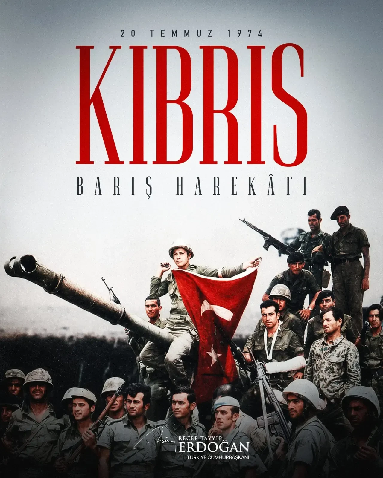 Cumhurbaşkanı Erdoğan'dan Kıbrıs Barış Harekatı mesajı