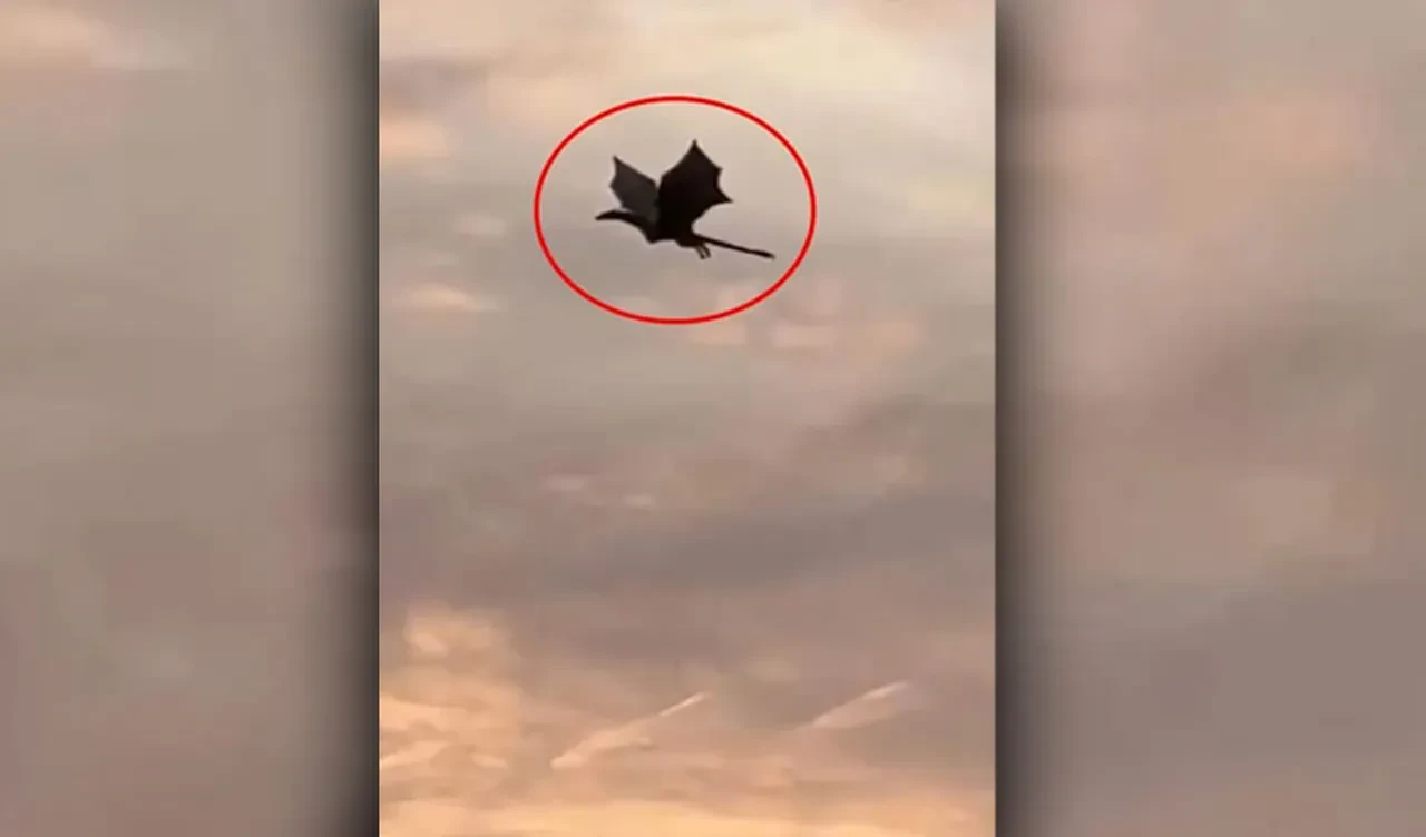 Gökyüzündeki dev ejderha herkesi şaşkınlığa uğrattı, sırrı çözüldü