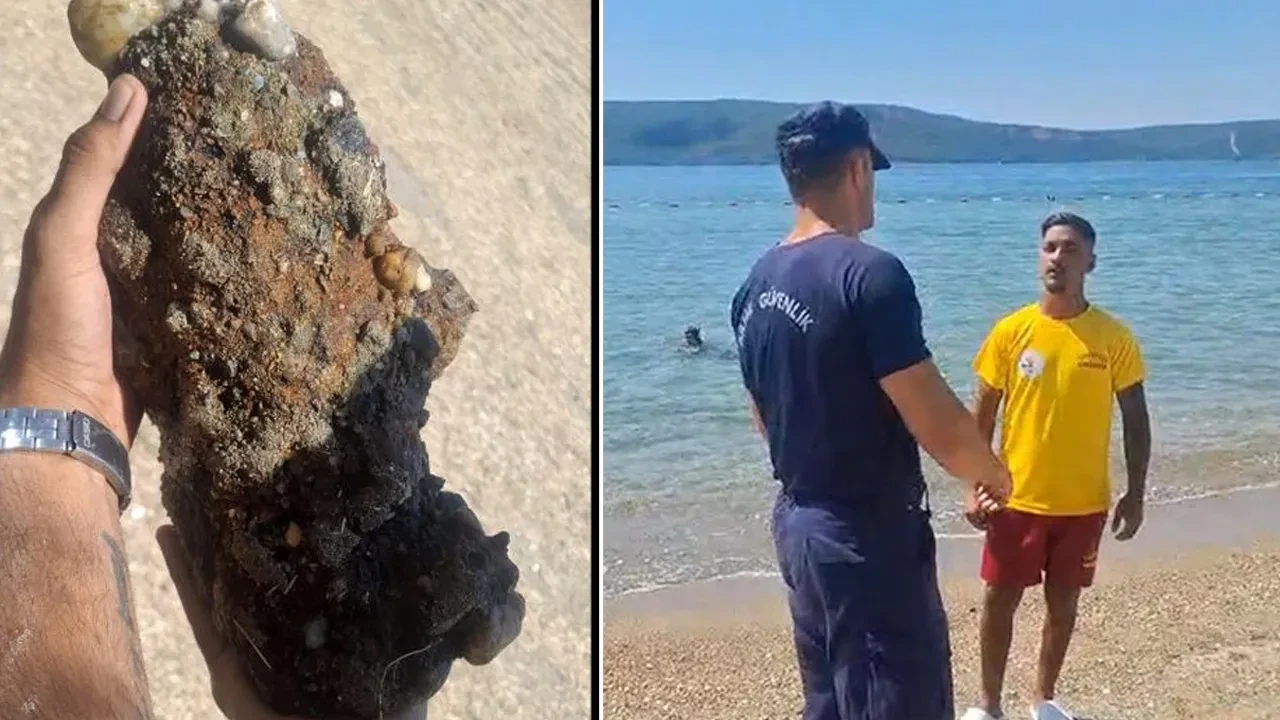 Çanakkale'de plajda patlamamış askeri mühimmat paniği! 