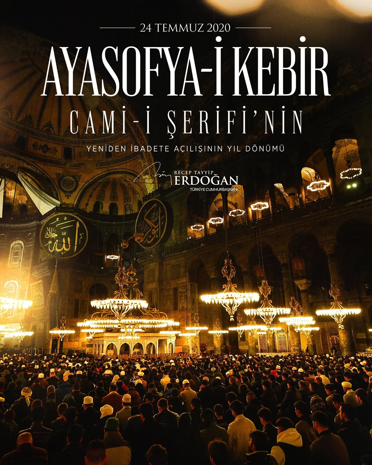 Erdoğan’dan Ayasofya'nın yeniden ibadete açılışının 6. yılına özel paylaşım!