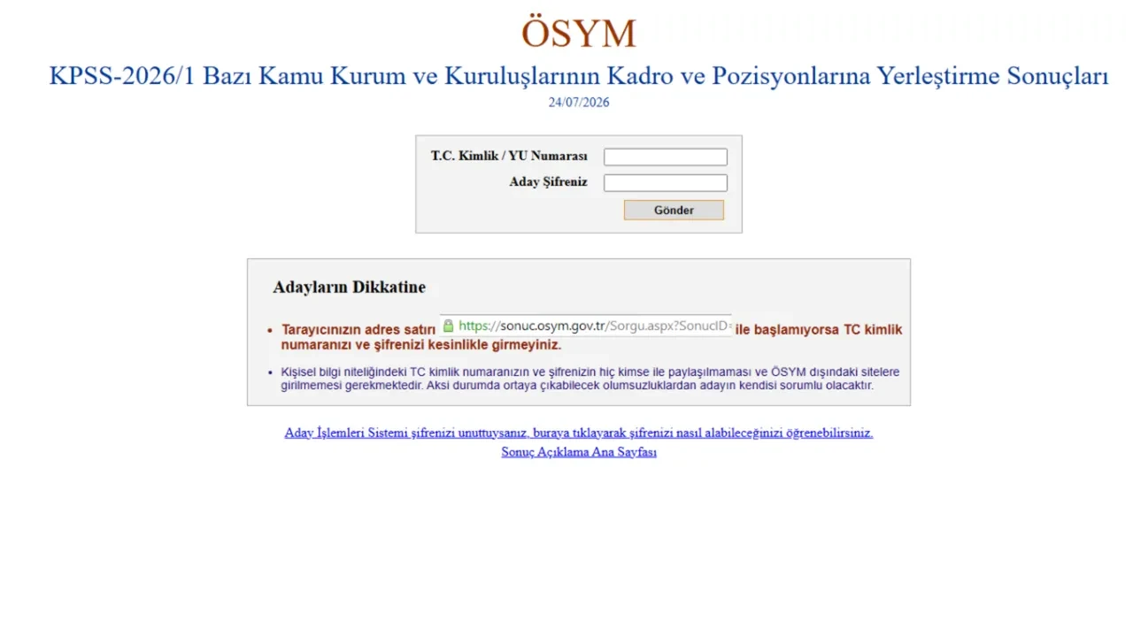 KPSS-2026/1 tercih sonuçları açıklandı mı? ÖSYM merkezi atama sonuçları en büyük ve en küçük puanlar ve sonuç sorgulama ekranı...