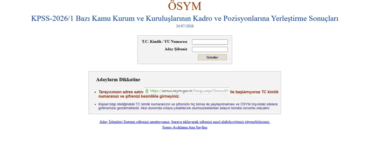KPSS-2026/1 tercih sonuçları açıklandı mı? ÖSYM merkezi atama sonuçları en büyük ve en küçük puanlar ve sonuç sorgulama ekranı...