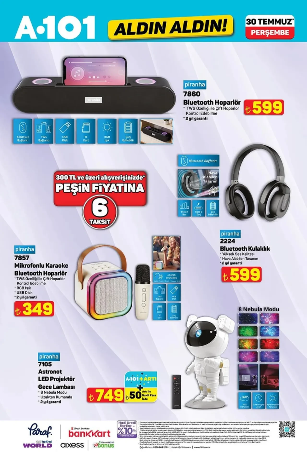 A101 30 Temmuz Aktüel Kataloğu! Buharlı kırışıklık giderici, şarjlı el mikseri, mikrofonlu karaoke ve kamyonet geliyor