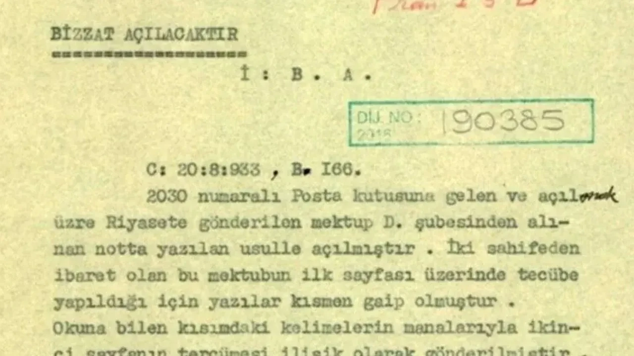 MİT'in arşivinden 93 yıllık sır çıktı: Gizli mektupları böyle açmışlar