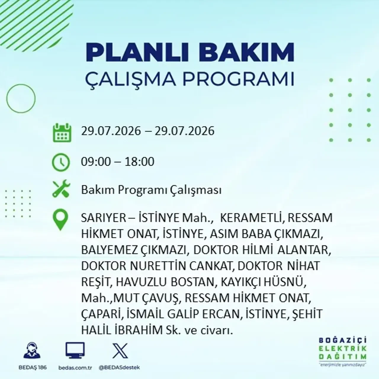 28-29-30 Temmuz 2026 İstanbul elektrik kesintisi! 19 ilçede saatlerce elektrik kesintisi yaşanacak