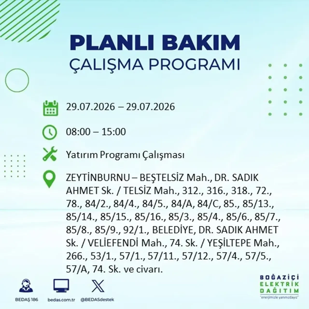 28-29-30 Temmuz 2026 İstanbul elektrik kesintisi! 19 ilçede saatlerce elektrik kesintisi yaşanacak