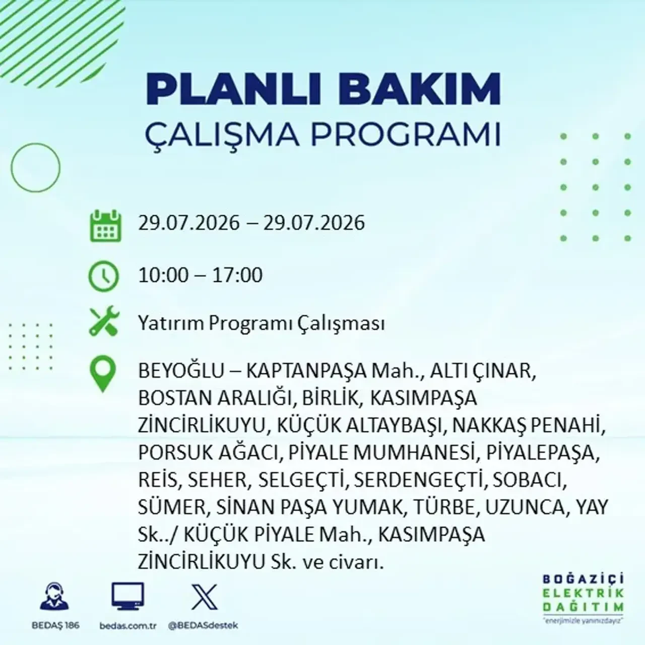 28-29-30 Temmuz 2026 İstanbul elektrik kesintisi! 19 ilçede saatlerce elektrik kesintisi yaşanacak
