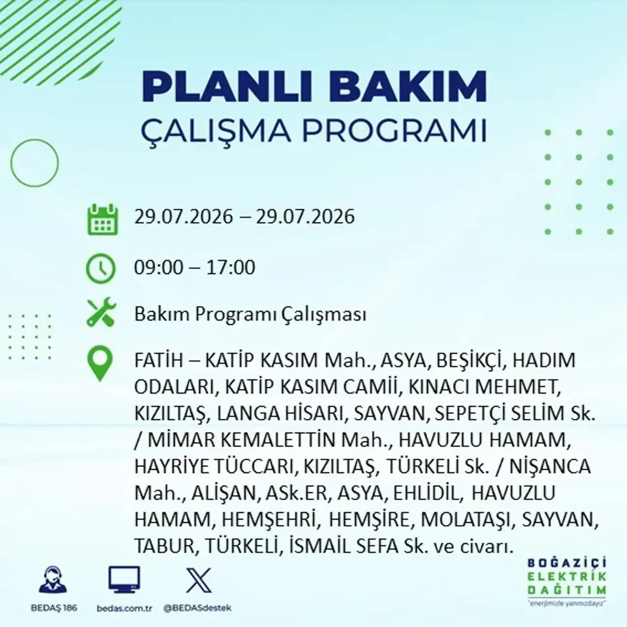28-29-30 Temmuz 2026 İstanbul elektrik kesintisi! 19 ilçede saatlerce elektrik kesintisi yaşanacak