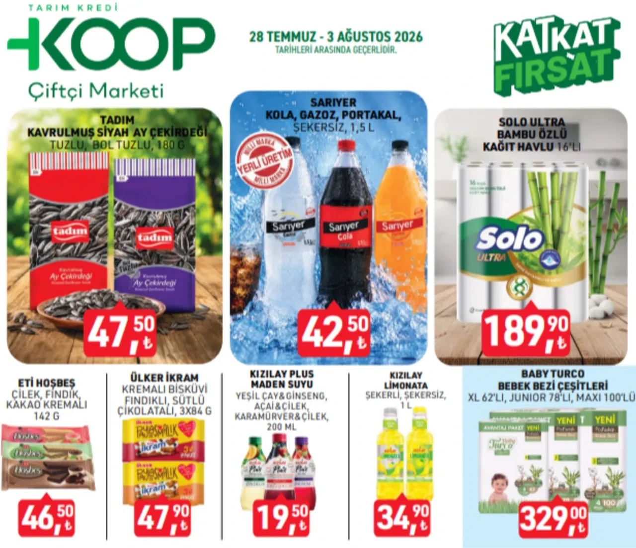 28 Temmuz - 3 Ağustos Tarım Kredi KOOP Aktüel Ürünler Kataloğu! Temel gıda, züccaciye ve fırsat ürünlerinde büyük indirimler
