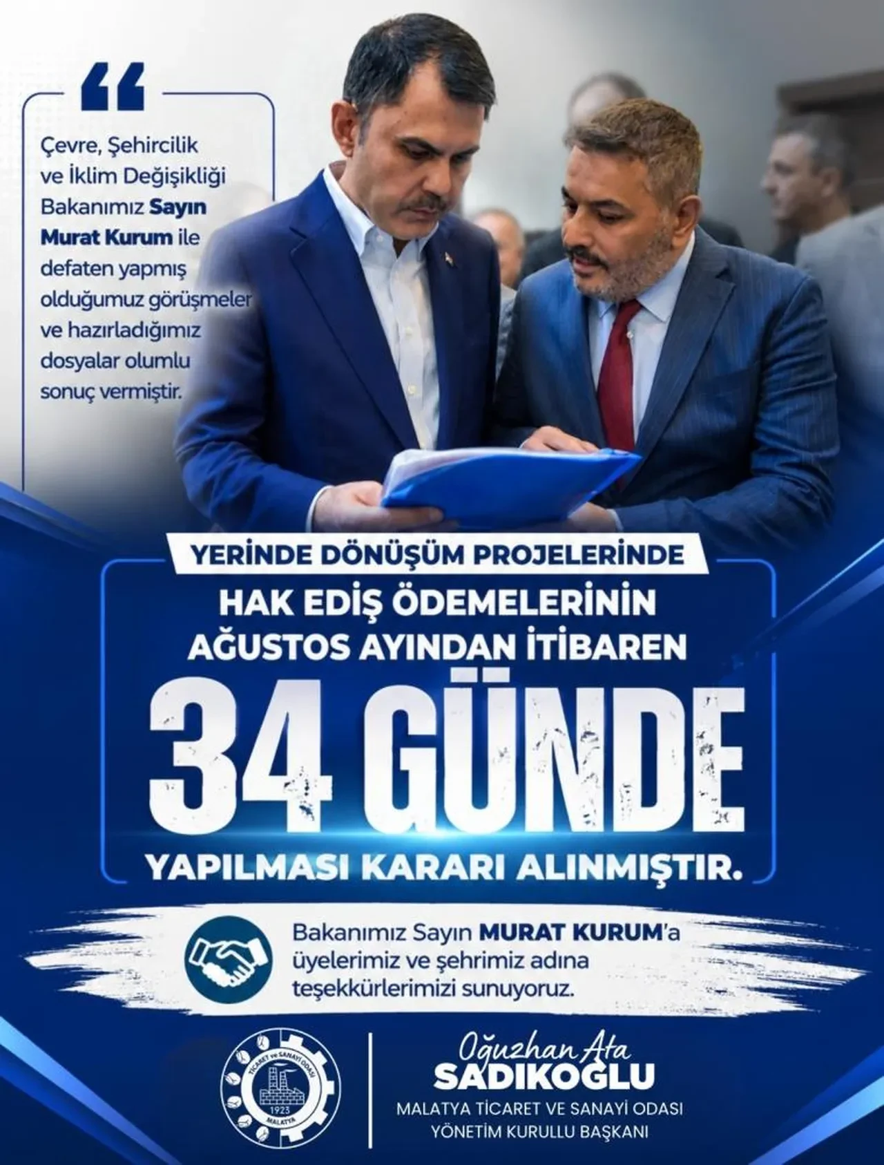 Bakan Kurum onayladı! Yerinde dönüşüm hak ediş ödemeleri artık 34 günde yapılacak
