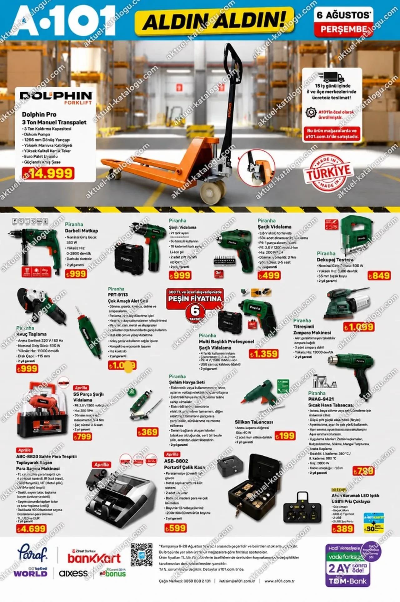 A101 1-6 Ağustos Aktüel ürünler kataloğu! Para sayma makinesi, şişme yatak, çapa ve dikiş makinesi geliyor...