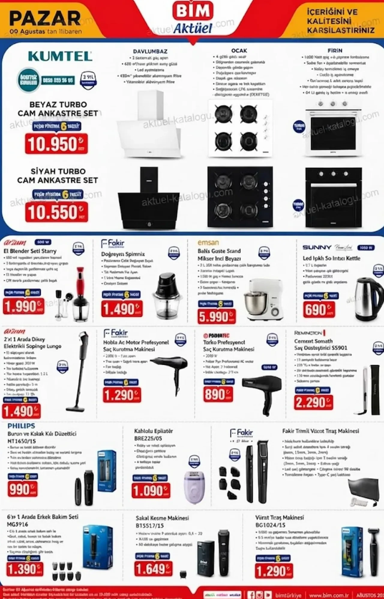 BİM 7-9 Ağustos aktüel kataloğu! Makarna makinesi, tuşlu telefon, el blender seti ve cam ankastre set geliyor