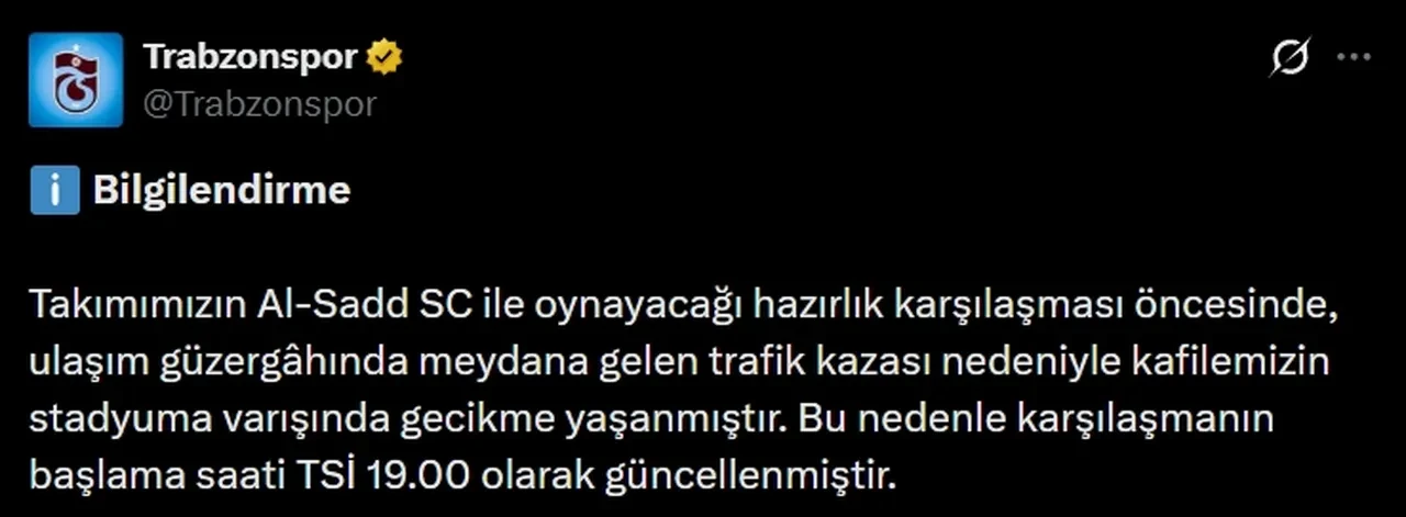 Trabzonspor maçı hangi kanalda? Al Sadd hazırlık maçı CANLI yayınlanacak