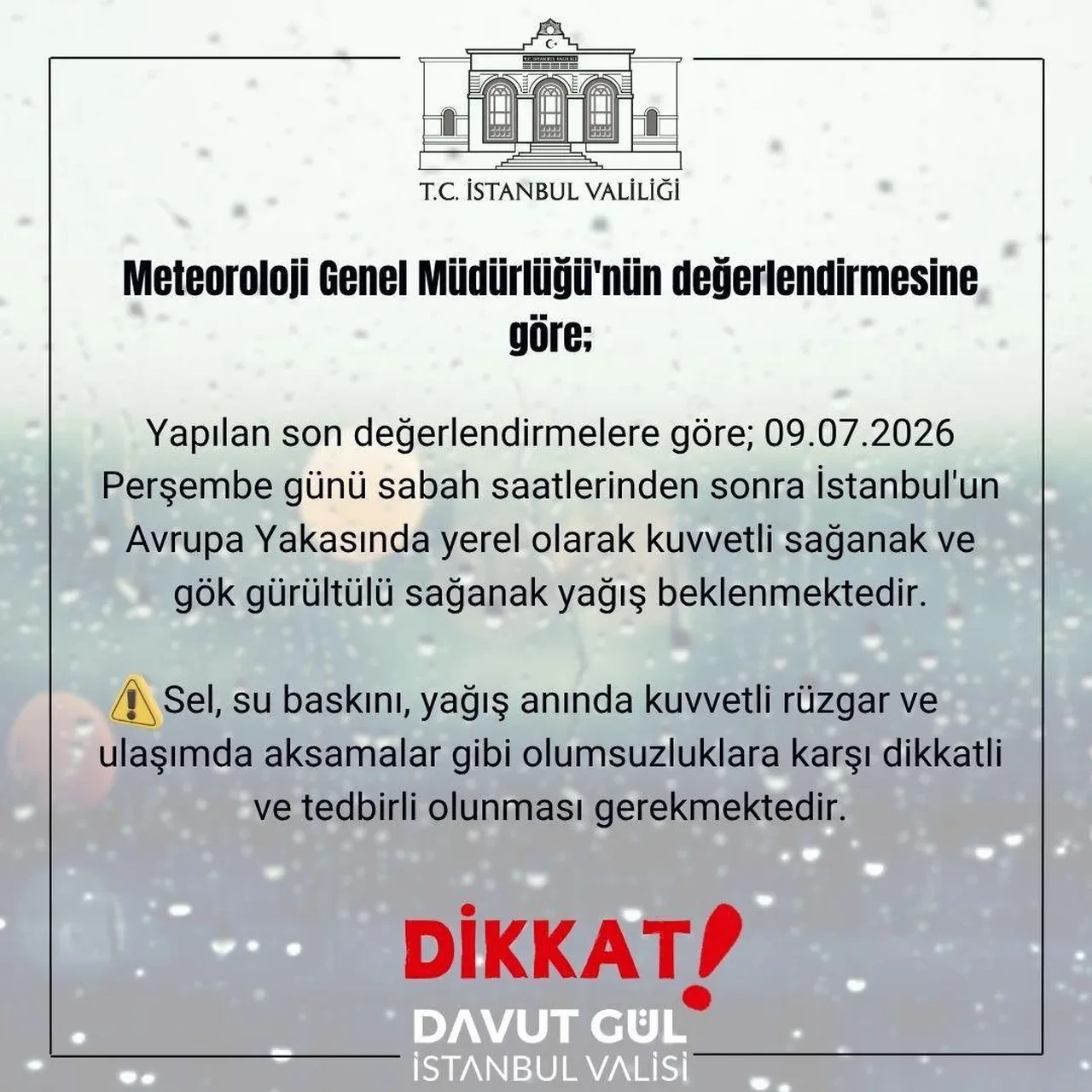 AKOM tarih vererek uyardı! İstanbul’da metrekareye 12 kg yağış düşecek