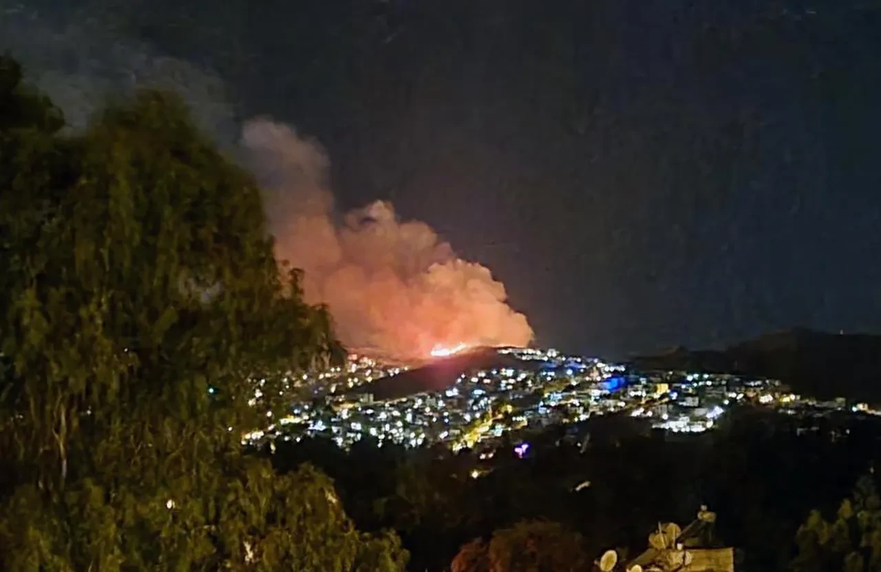 Bodrum'da korkutan yangın! Alevler evlere yaklaştı, ekipler seferber oldu