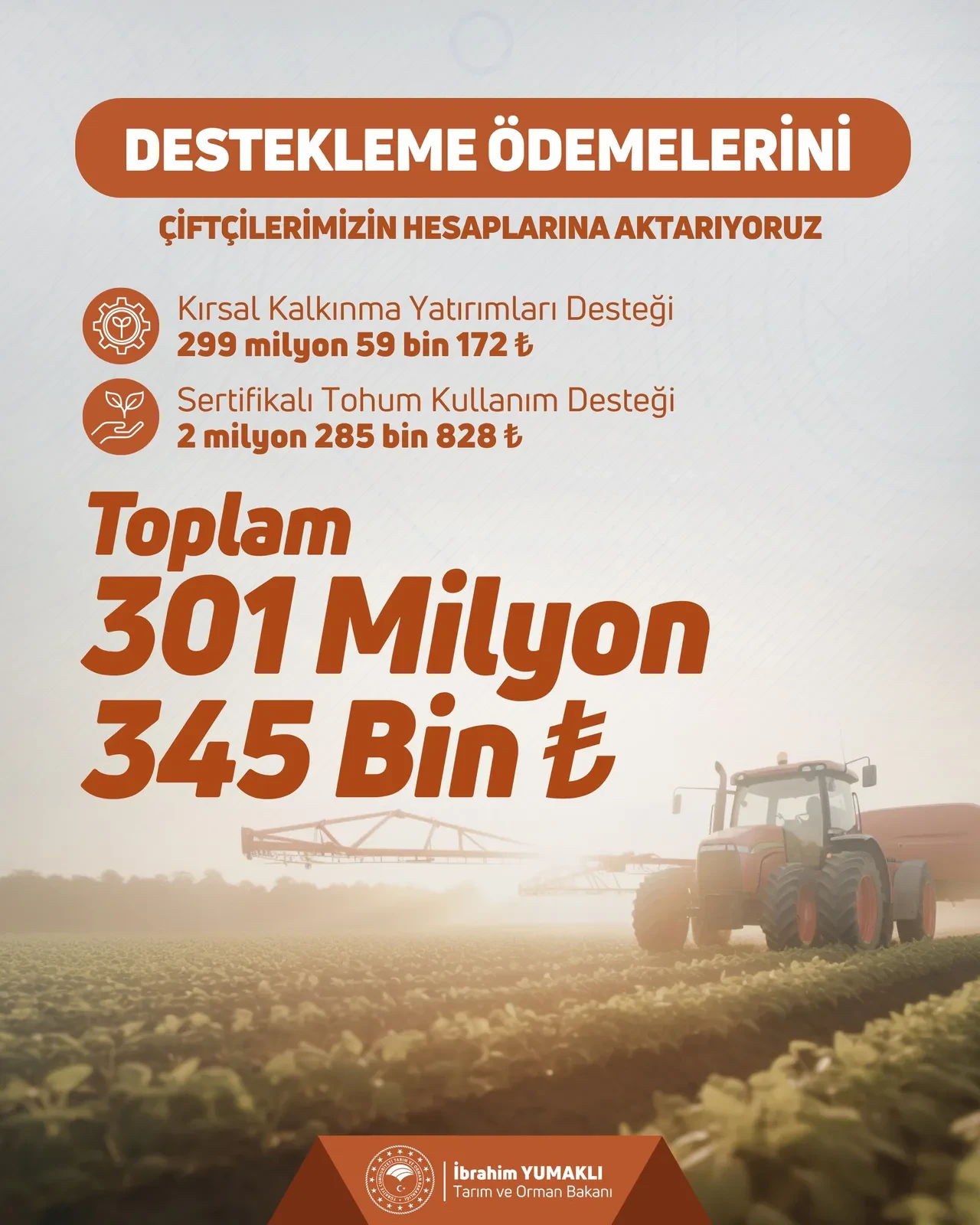 Çiftçilere müjde: Destek ödemeleri hesaba yatırıldı