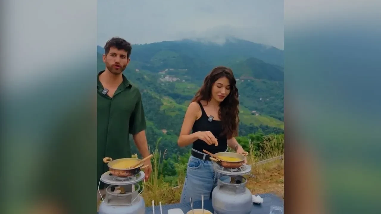 Sevdam Karadeniz başrol oyuncusu Meltem Akçöl ve Erdem Adilce’den kuymak rekabeti! İzleyenlerin canı çekti