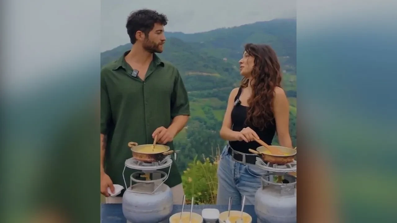 Sevdam Karadeniz başrol oyuncusu Meltem Akçöl ve Erdem Adilce’den kuymak rekabeti! İzleyenlerin canı çekti