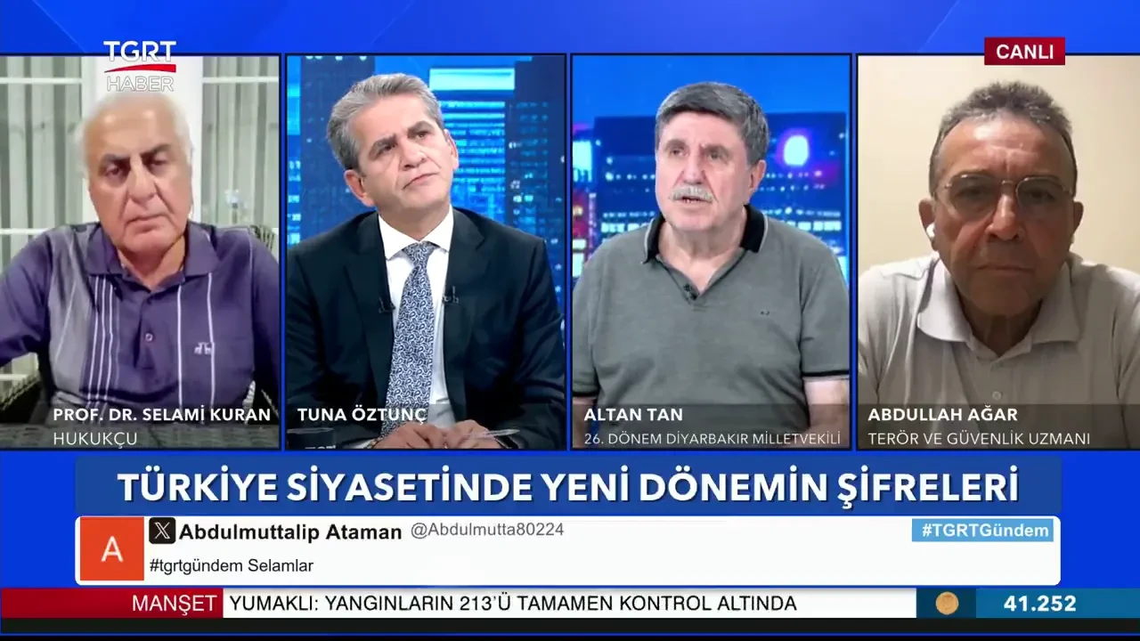 Terörsüz Türkiye sürecinde Abdullah Ağar 2 soruyla tehlikeye dikkat çekti, Altan Tan 'Tüm bölge rahatlayacak' dedi