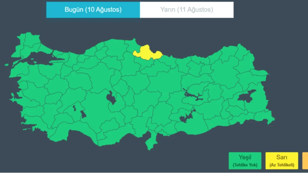 10-11-12-13-14 Ağustos meteoroloji hava durumu: 30 İl için gök gürültülü sağanak yağış uyarısı