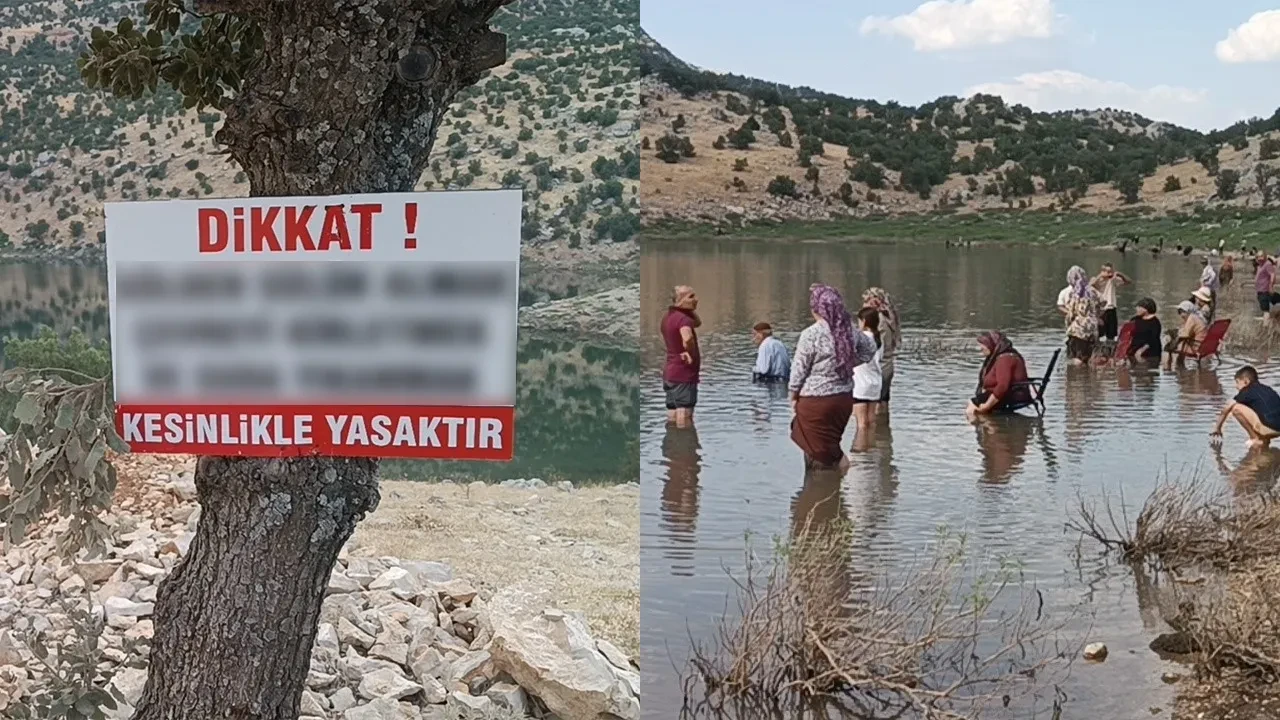 Dağların arasındaki göle akın ediyorlar: Sadece burada faydalanabiliyorlar, eve götürmek kesinlikle yasak