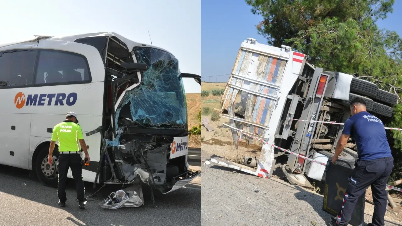 Manisa'da feci kaza! Yolcu otobüsü kamyona arkadan çarptı: Ölü ve yaralılar var