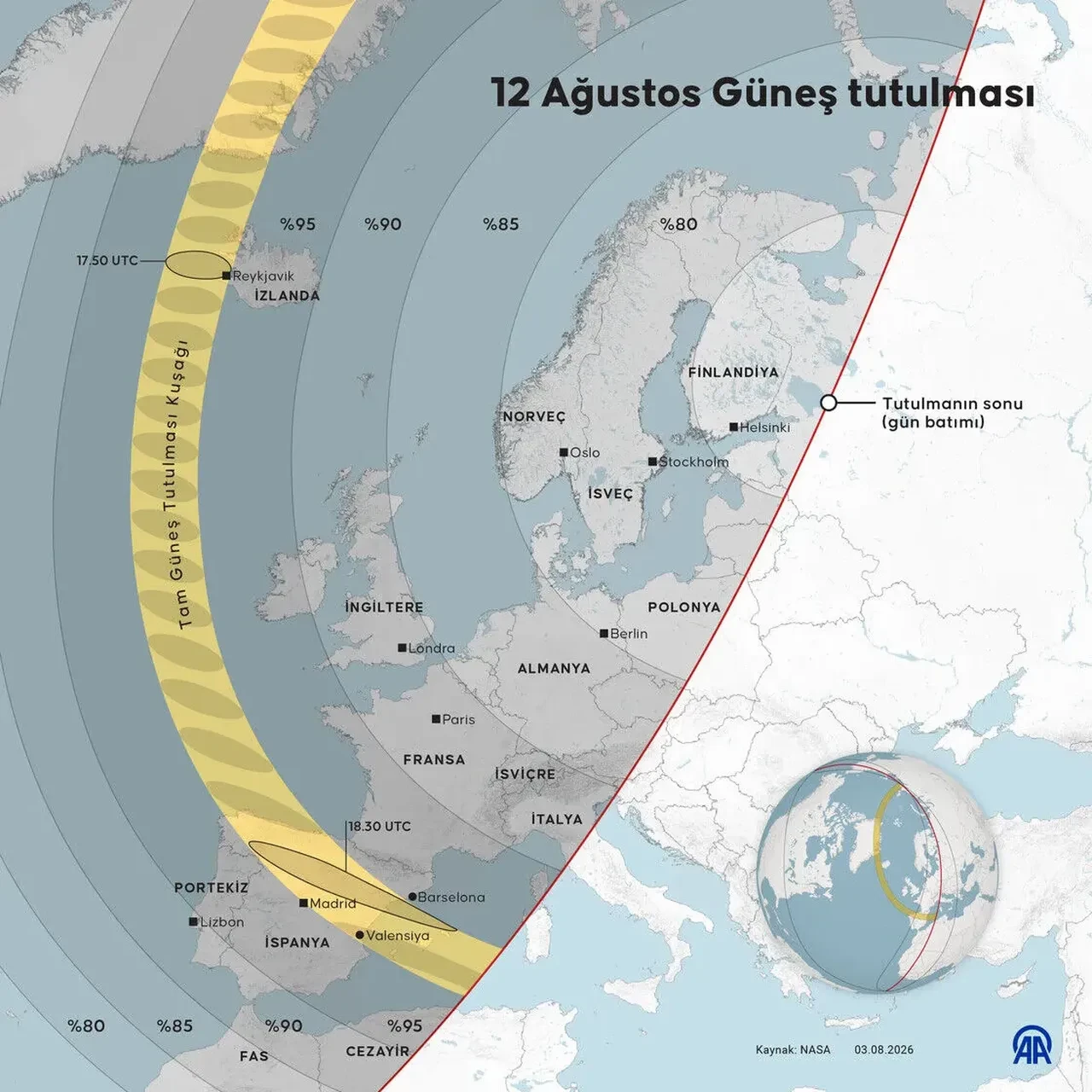 12 Ağustos Güneş tutulması saat kaçta, Türkiye’den görülecek mi?