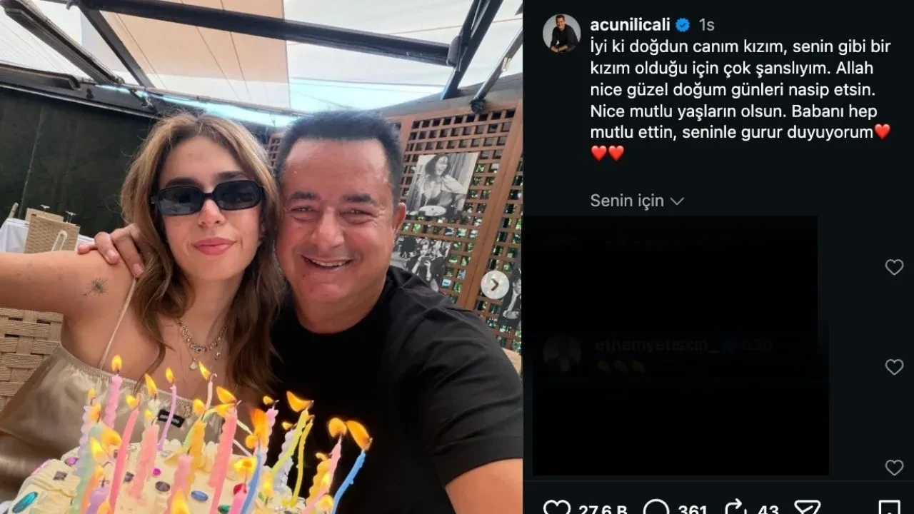 Acun Ilıcalı'dan kızı Leyla'ya duygusal doğum günü paylaşımı: "Seninle gurur duyuyorum"
