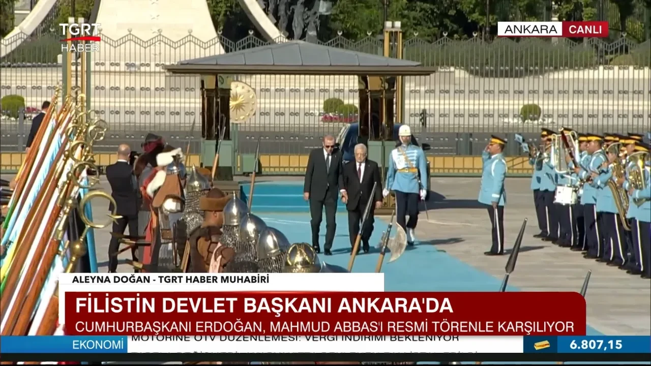 Filistin Devlet Başkanı Ankara’da: Cumhurbaşkanı Erdoğan’dan görkemli karşılama