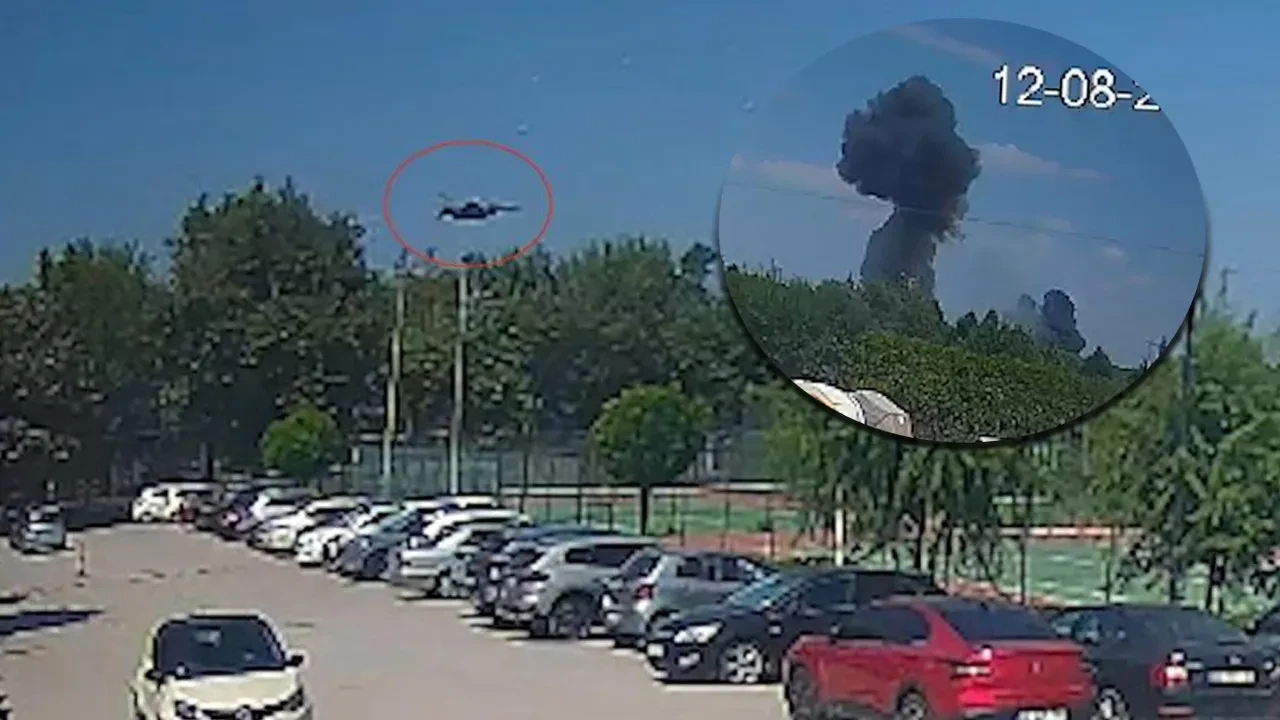 Yalova'da F-16 savaş uçağının düşme anı ortaya çıktı 