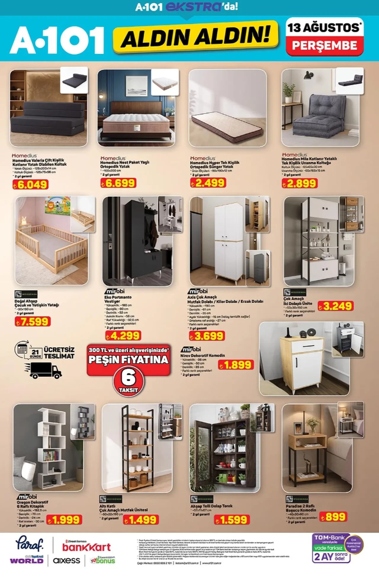 13-20 Ağustos A101 aldın aldın ürünleri satışta! Karavan, tiny house, kano seti ve iPhone 17 geliyor...