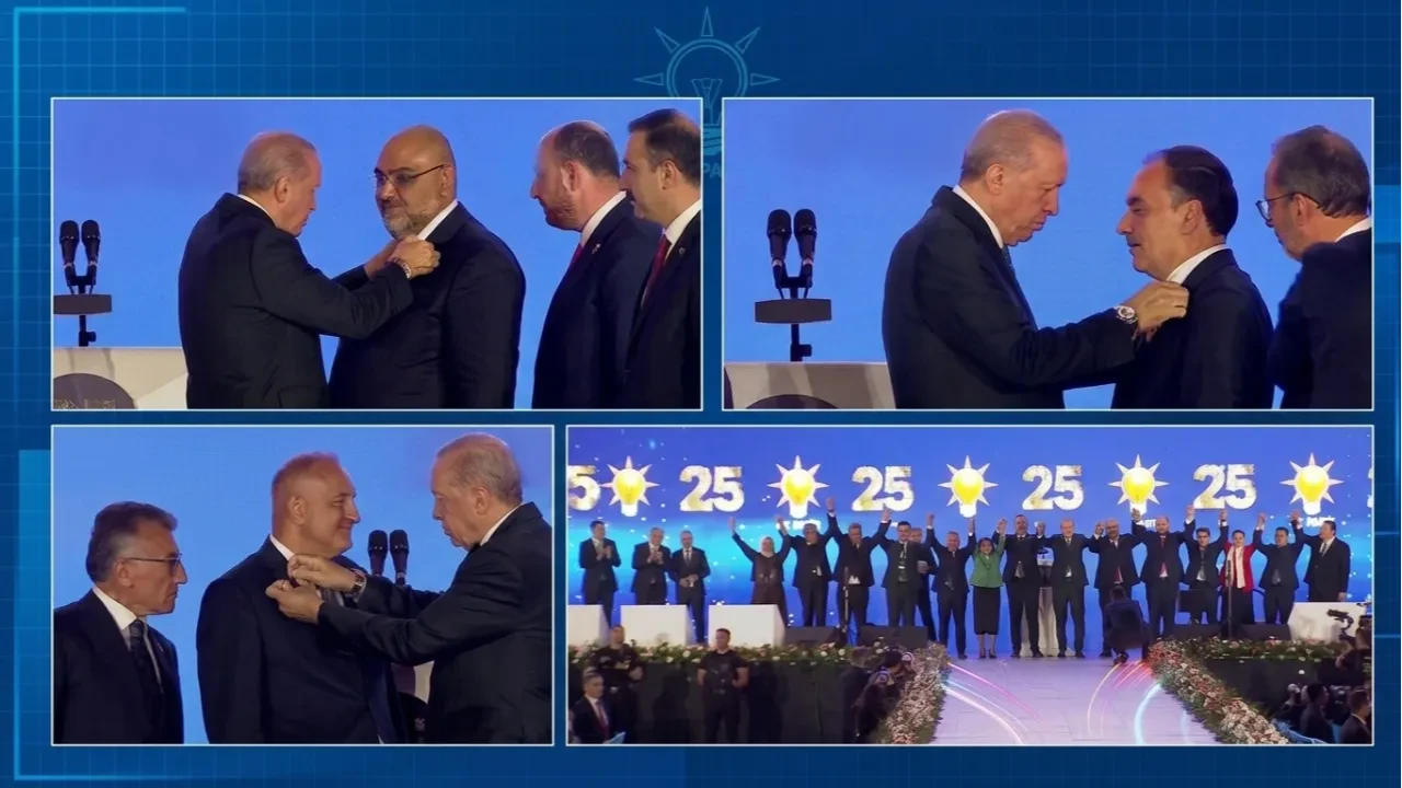 AK Partiye 3 milletvekili ve 7 belediye başkanı daha katıldı! Rozetlerini Cumhurbaşkanı Erdoğan taktı