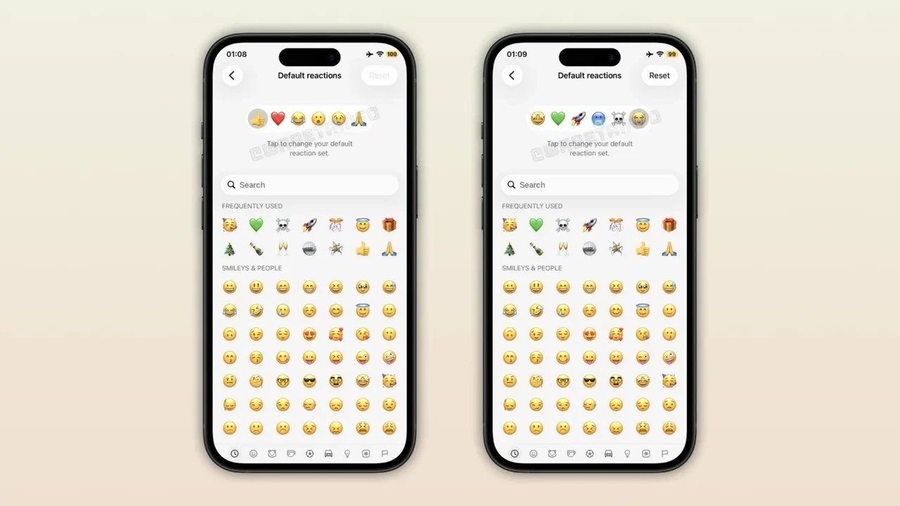 WhatsApp tepki emojileri için yeni sistemi test ediyor