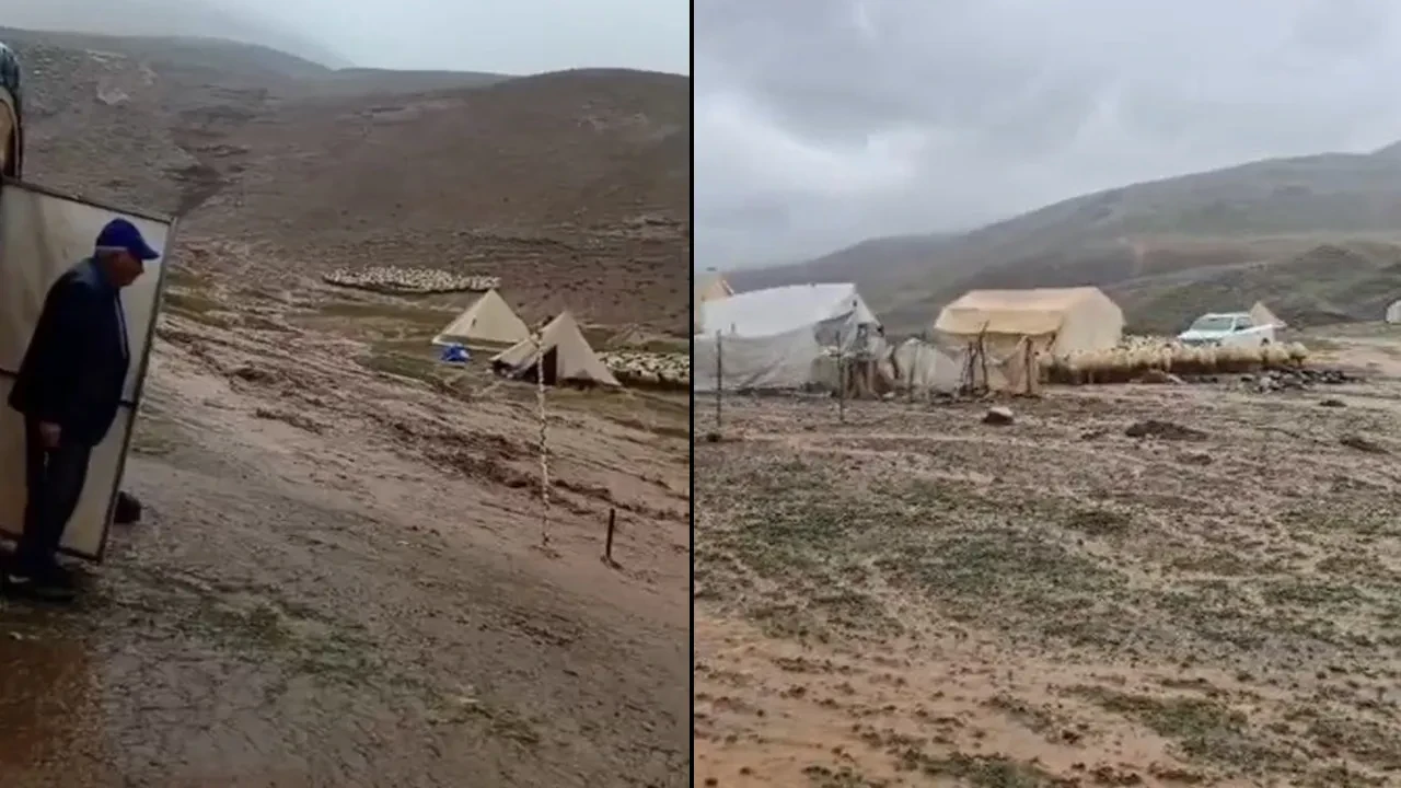 Sel suları bir anda geldi! Korku dolu anlar kamerada