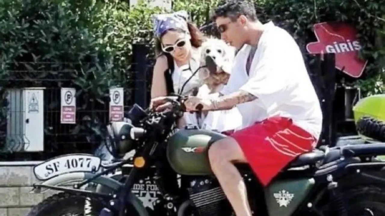 Can Bonomo ve Öykü Karayel’in trafikteki halleri dikkat çekti! Kask detayı olay oldu