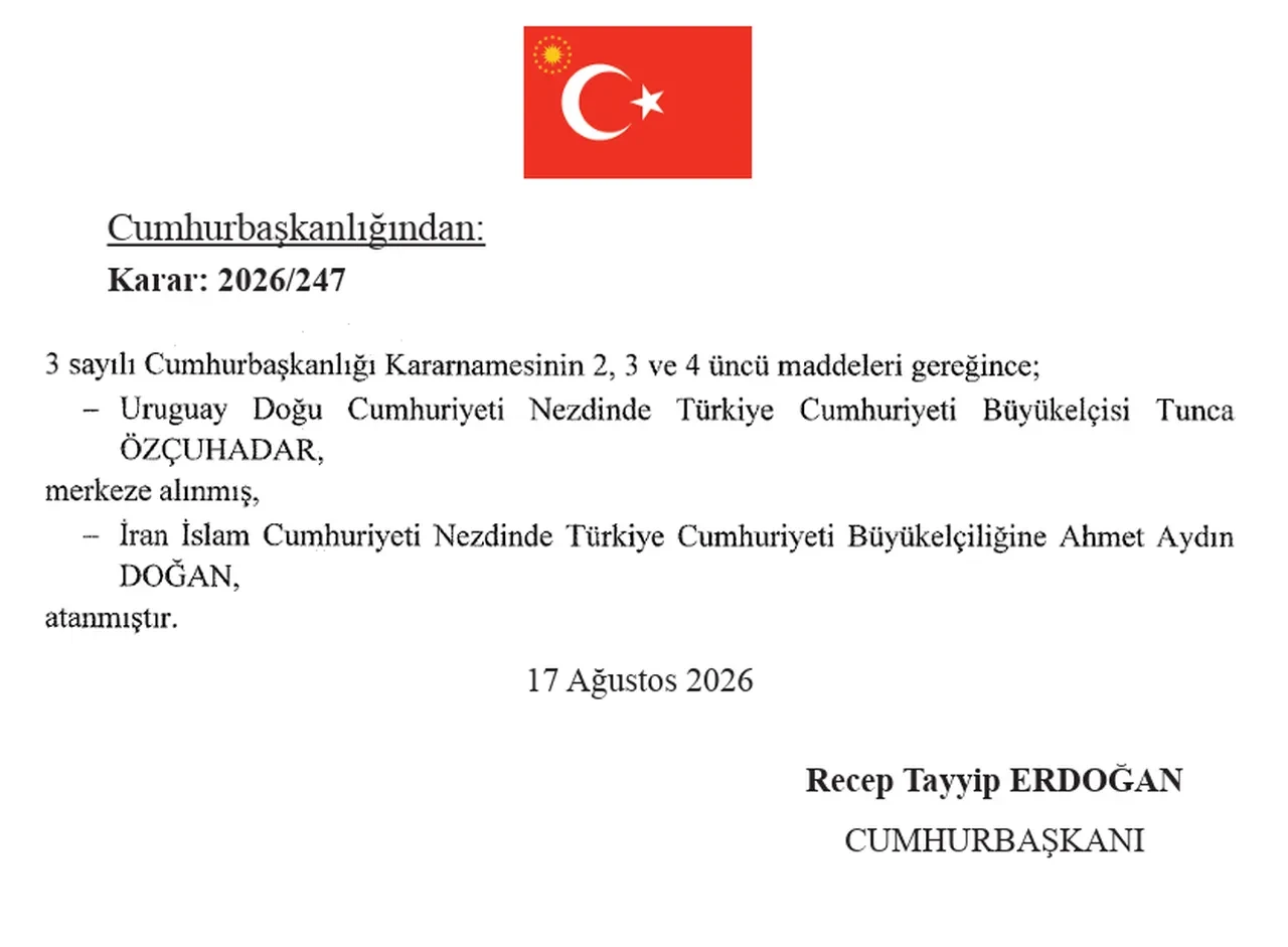 Cumhurbaşkanlığı kararları yayımlandı: İran, Katar ve Kuveyt dahil kritik ülkelere yeni büyükelçiler atandı