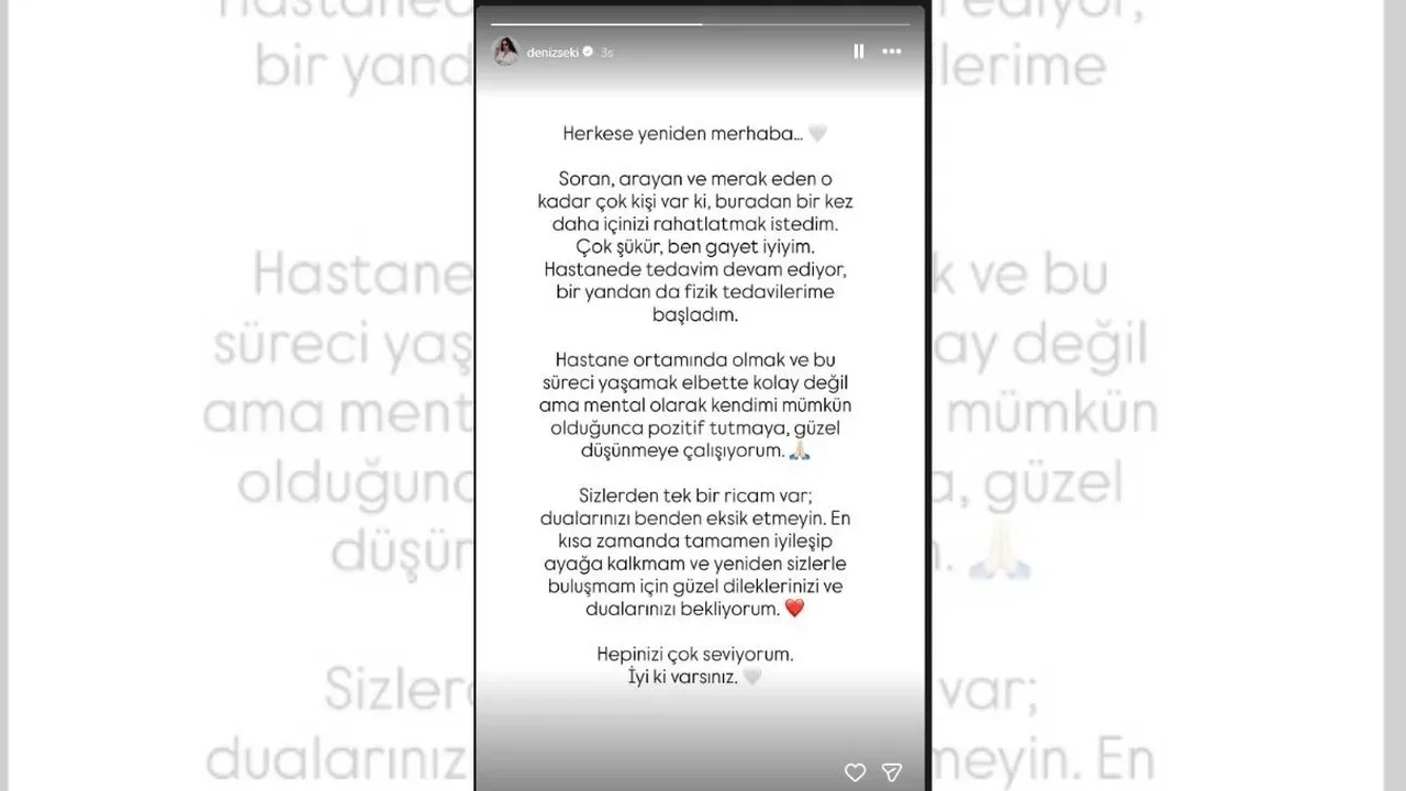 Evinde kaza geçiren Deniz Seki’den sağlık durumu hakkında açıklama! ‘Mümkün olduğunca iyi olmaya çalışıyorum’