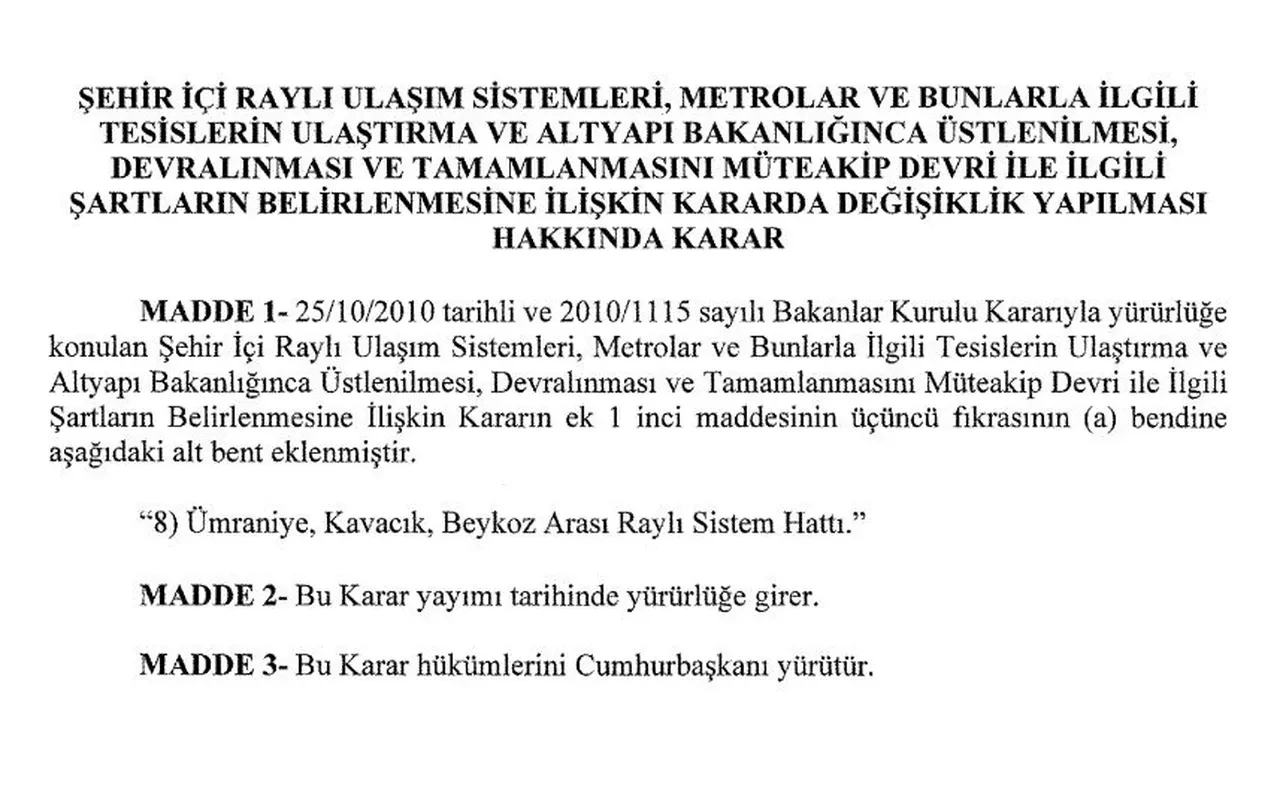 İstanbul'a yeni metro müjdesi! Resmi Gazete'de yayımlandı, 3 noktayı birbirine bağlayacak