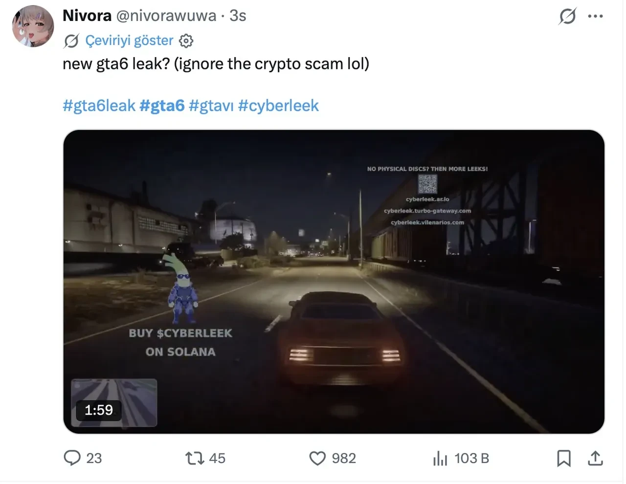 GTA 6 sızıntı görüntüleri Reddit ve X'te yayıldı! GTA VI oynanışı