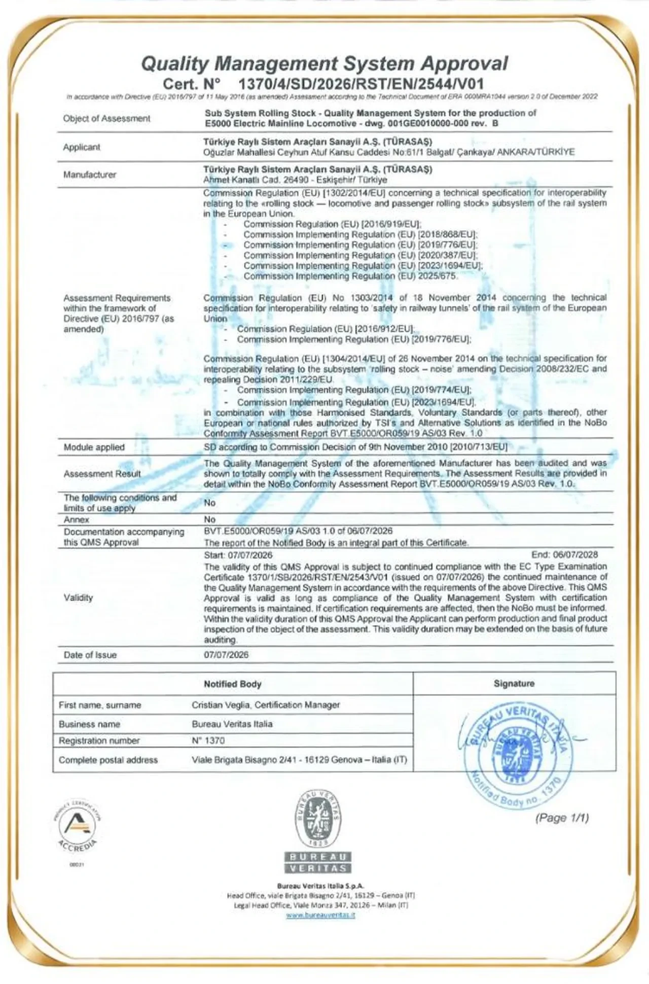 Bakan Uraloğlu duyurdu! Yerli lokomotif E5000’e Avrupa’dan dev onay
