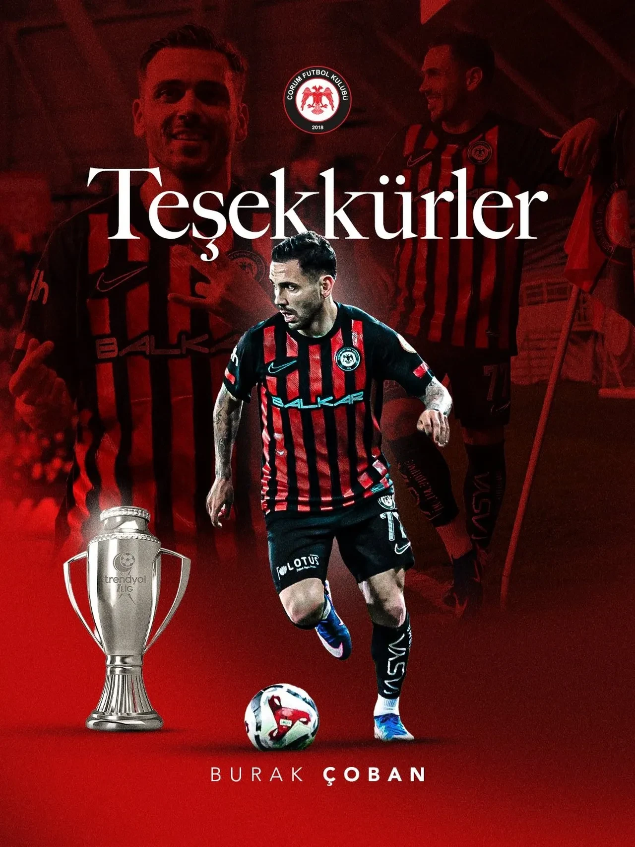 Arca Çorum FK'de peş peşe 2 ayrılık! Burak Çoban ve Sinan Osmanoğlu'na veda edildi
