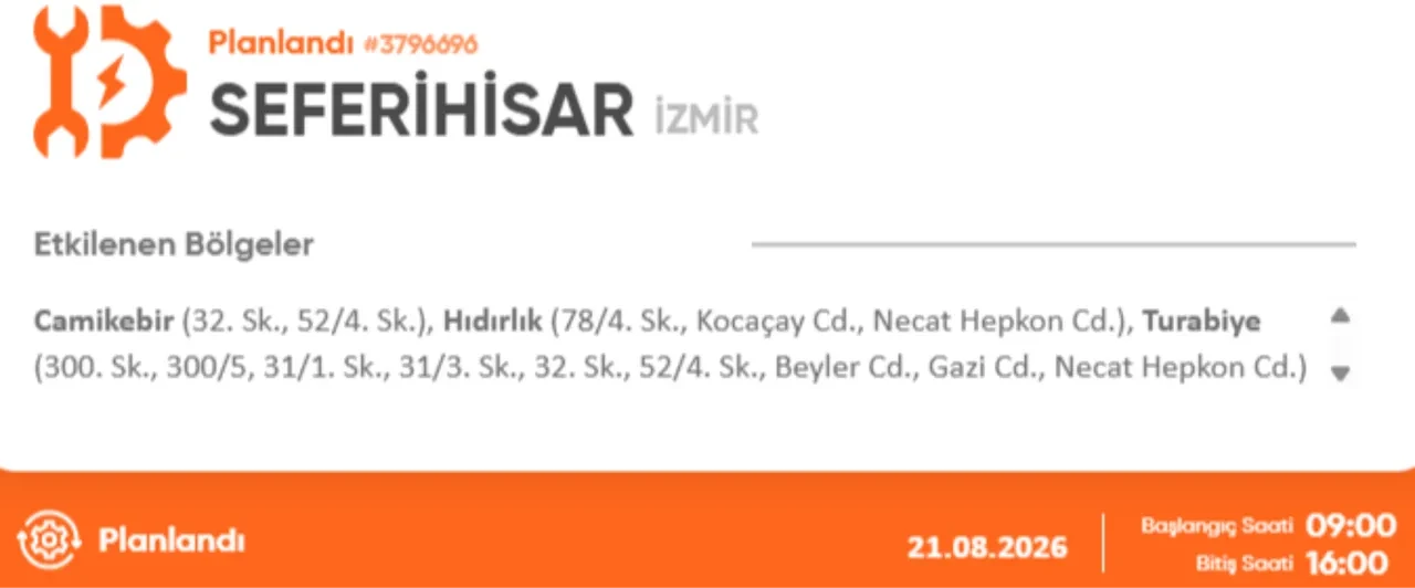 İzmir'de elektrik kesintisi 21 Ağustos! İzmir GDZ elektrik kesintisi ne zaman bitecek?