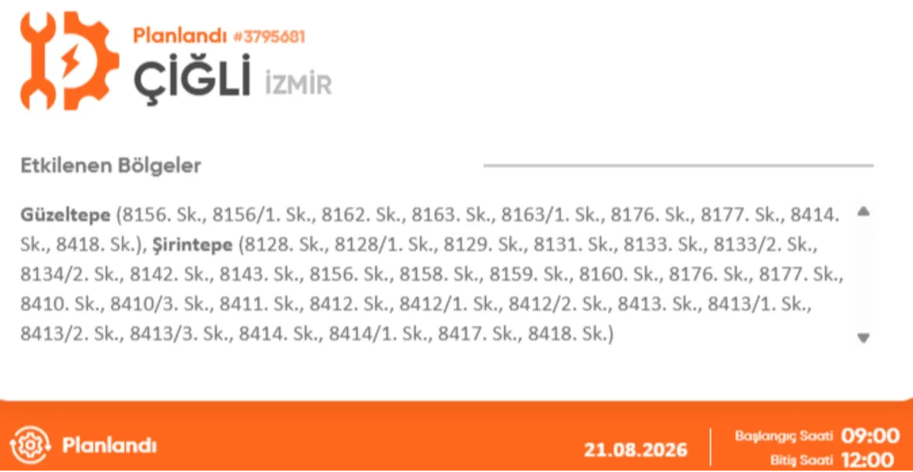 İzmir'de elektrik kesintisi 21 Ağustos! İzmir GDZ elektrik kesintisi ne zaman bitecek?