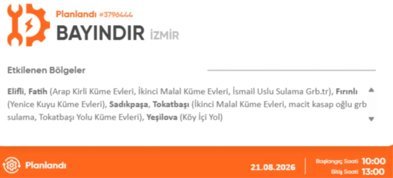 İzmir'de elektrik kesintisi 21 Ağustos! İzmir GDZ elektrik kesintisi ne zaman bitecek?