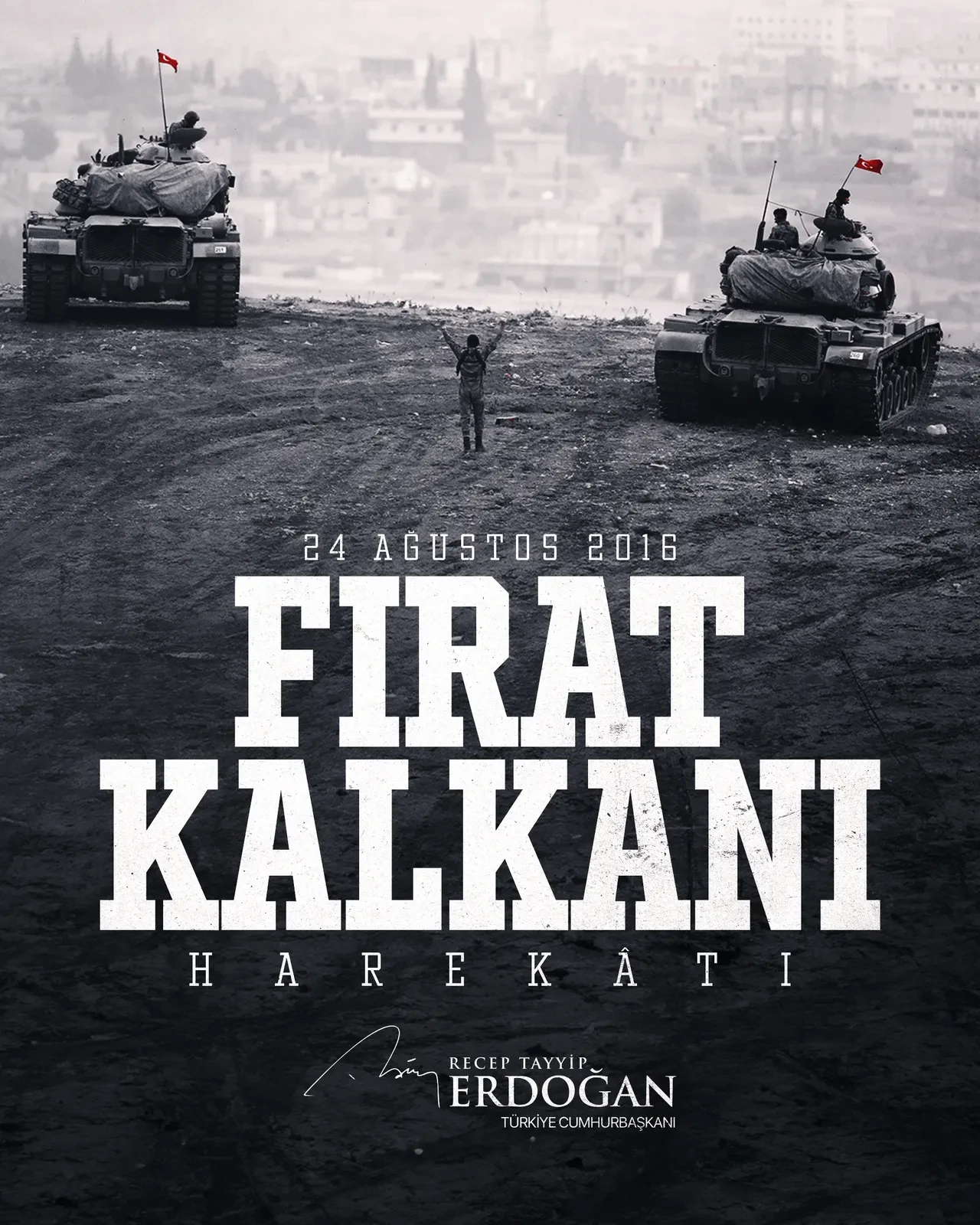 Cumhurbaşkanı Erdoğan'dan Fırat Kalkanı Harekatı'nın 10. yıl dönümü mesajı
