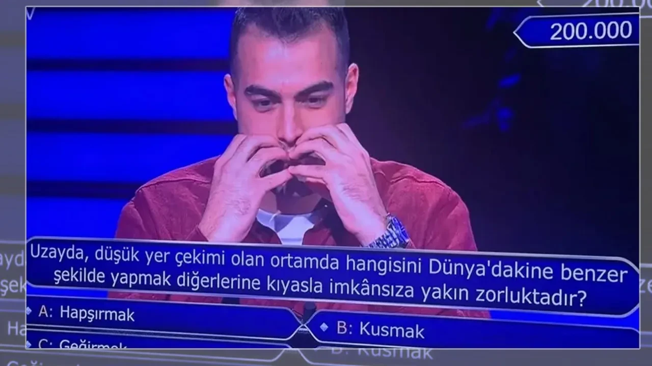 Kim Milyoner Olmak İster’de 200 bin TL’lik soru gündem oldu! 'Uzayda hangisini yapmak zordur?' İşte cevabı 
